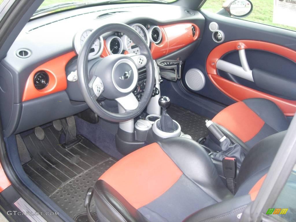 2006 Cooper Convertible - Hot Orange Metallic / Sunrise/Dark Blue photo #18