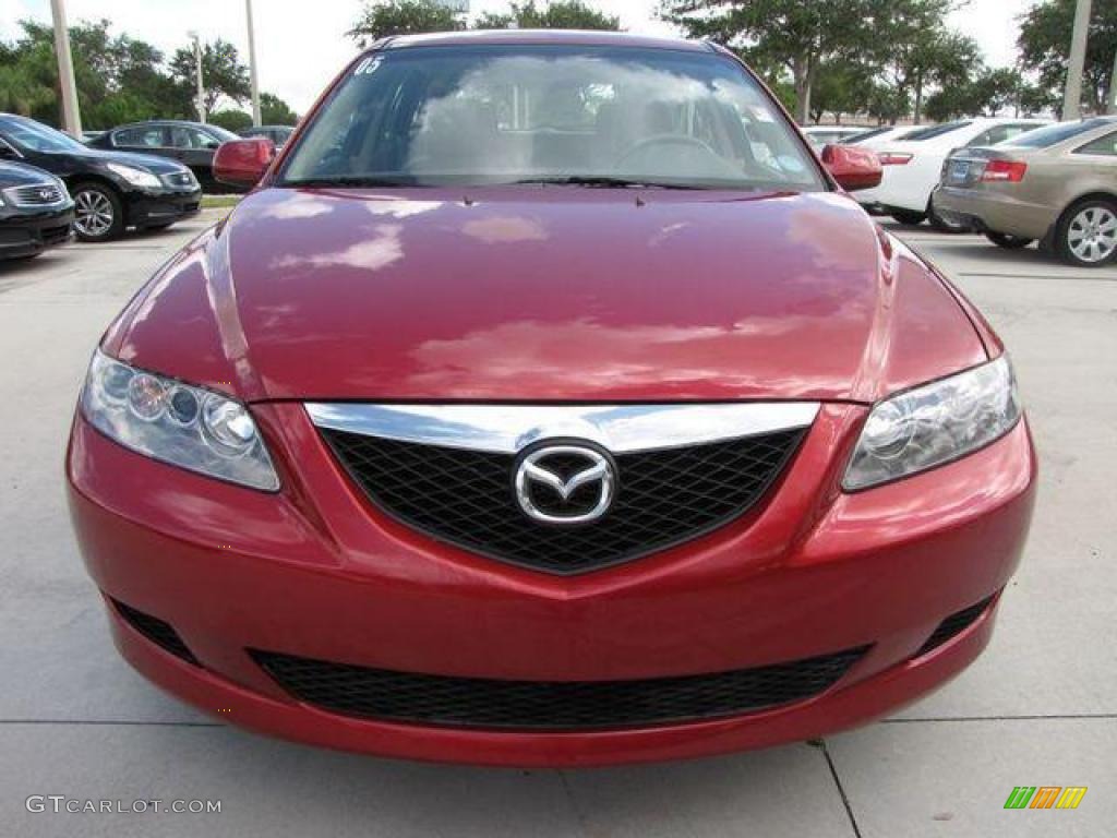 2004 MAZDA6 s Sport Wagon - Redfire Metallic / Beige photo #2