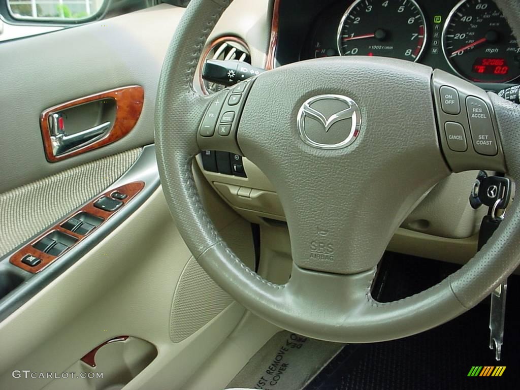 2004 MAZDA6 s Sport Wagon - Redfire Metallic / Beige photo #36