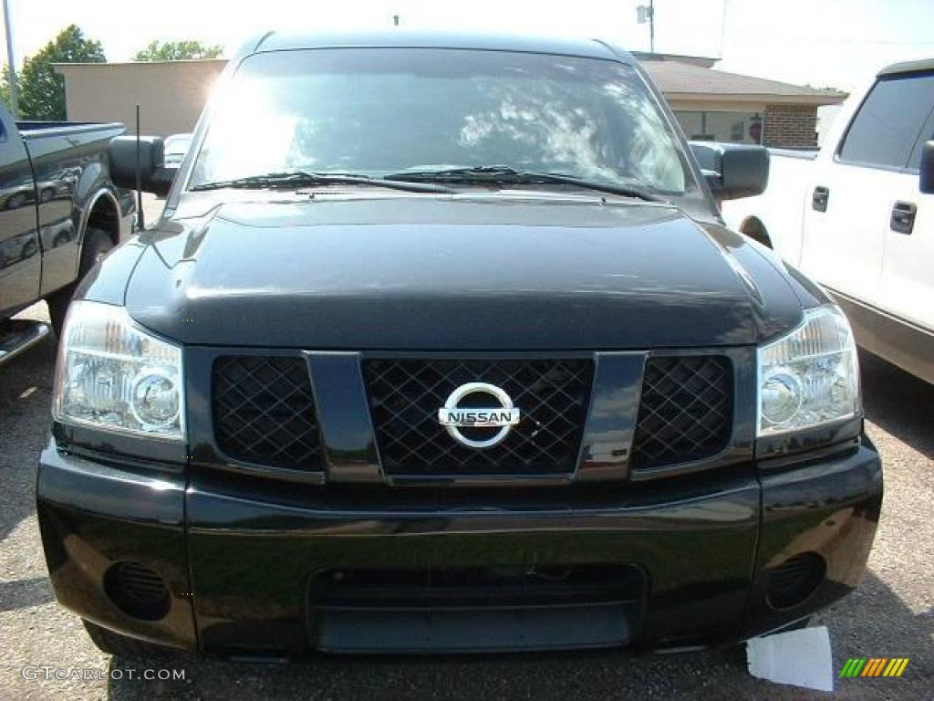 2007 Titan XE Crew Cab - Galaxy Black / Steel Gray photo #2