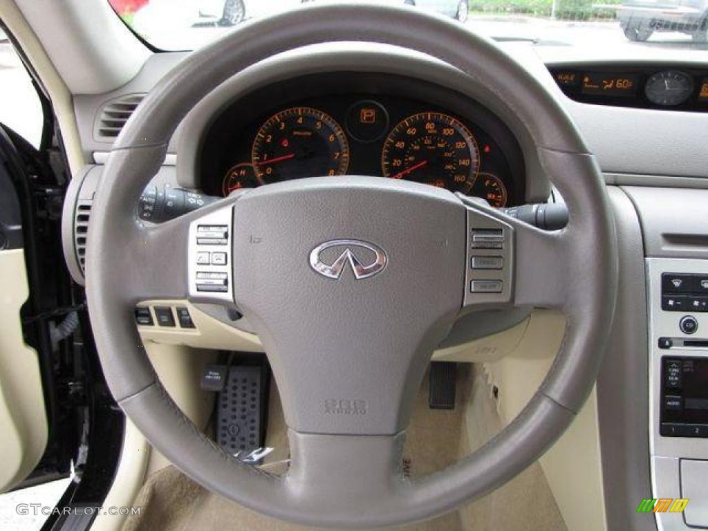 2007 Infiniti G 35 Coupe Wheat Beige Steering Wheel Photo #16829234