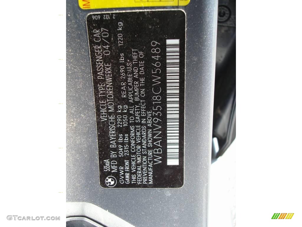 2008 5 Series 535xi Sedan - Space Grey Metallic / Black photo #38