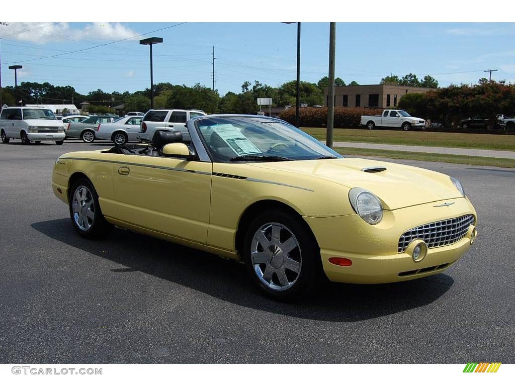 2002 Thunderbird Premium Roadster - Inspiration Yellow / Inspiration Yellow photo #3