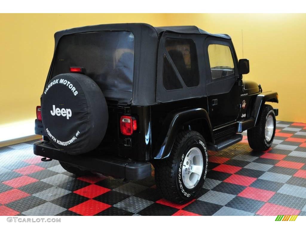 2002 Wrangler Sahara 4x4 - Black / Camel Beige/Dark Green photo #6