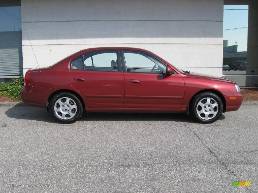 2003 Elantra GLS Sedan - Chianti Red / Beige photo #2