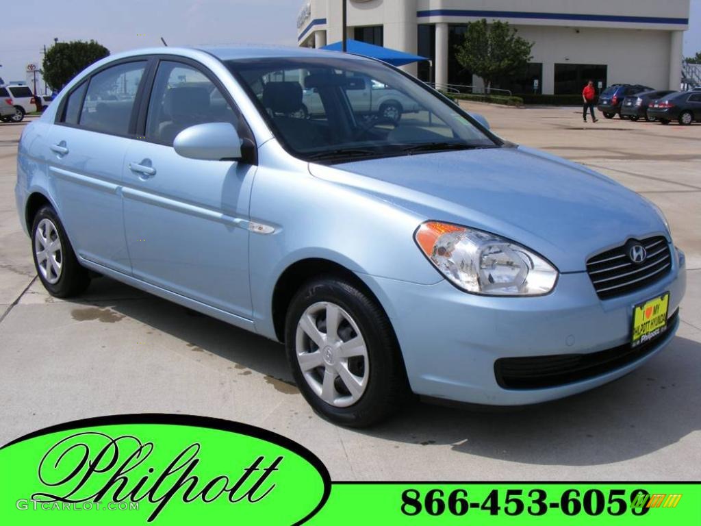 Ice Blue Hyundai Accent