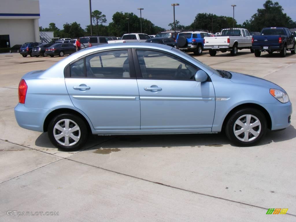 2007 Accent GLS Sedan - Ice Blue / Gray photo #2