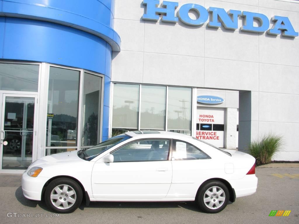 2001 Civic EX Coupe - Taffeta White / Beige photo #3