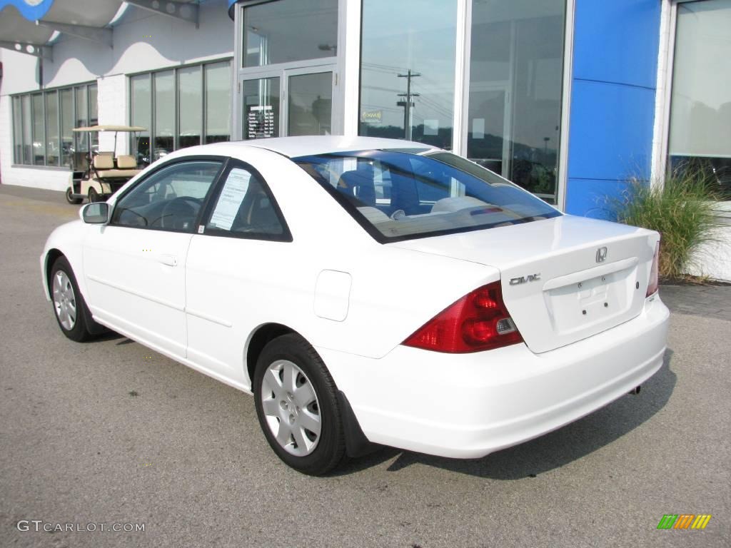 2001 Civic EX Coupe - Taffeta White / Beige photo #4