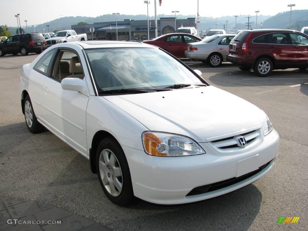 2001 Civic EX Coupe - Taffeta White / Beige photo #10
