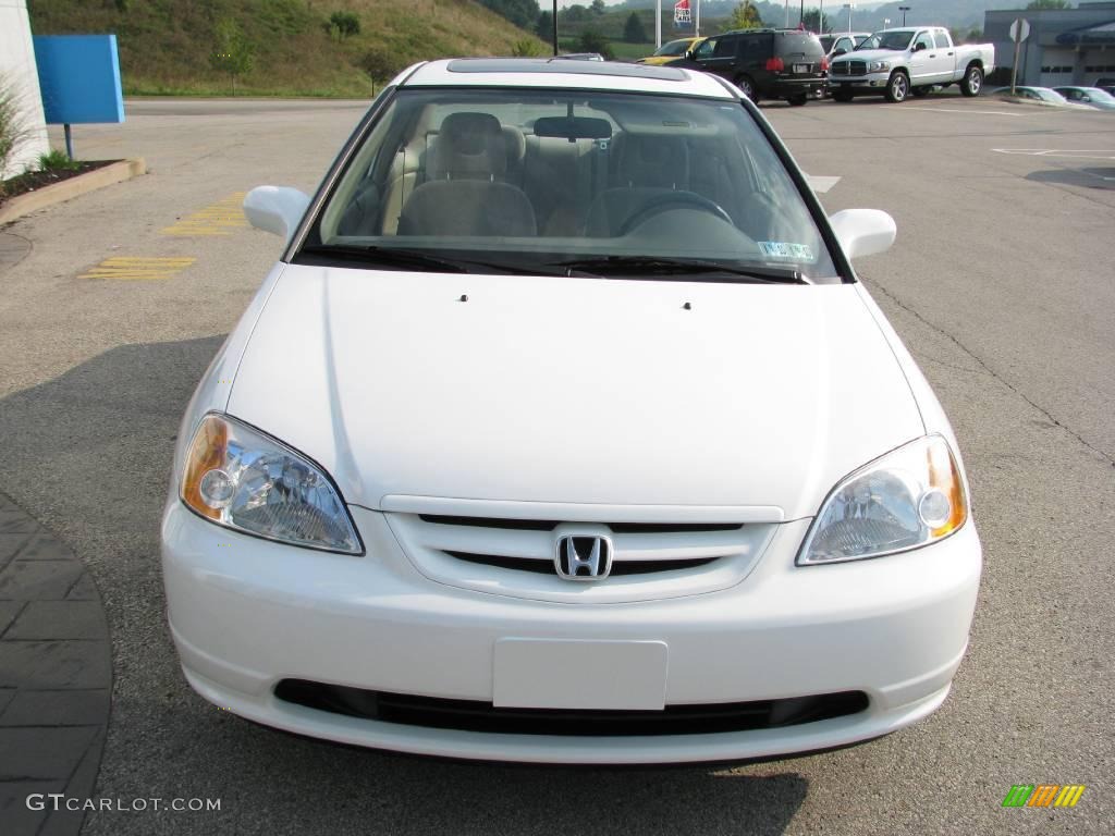 2001 Civic EX Coupe - Taffeta White / Beige photo #11