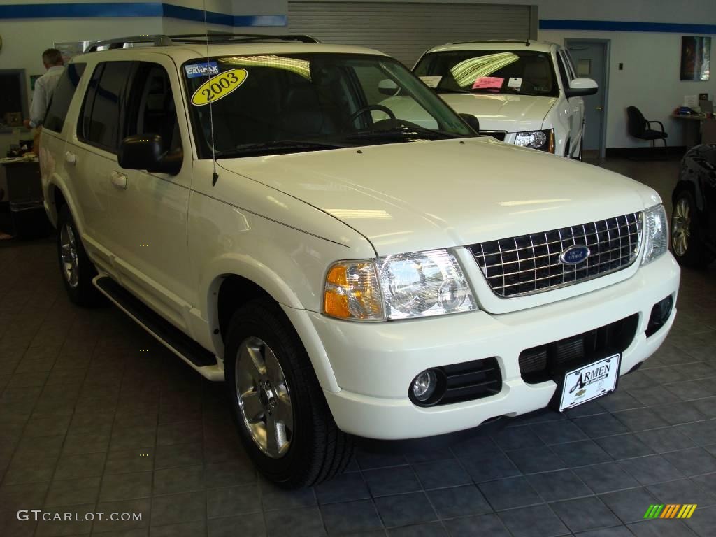 2003 Explorer Limited 4x4 - Ceramic White Tri Coat / Midnight Gray photo #3