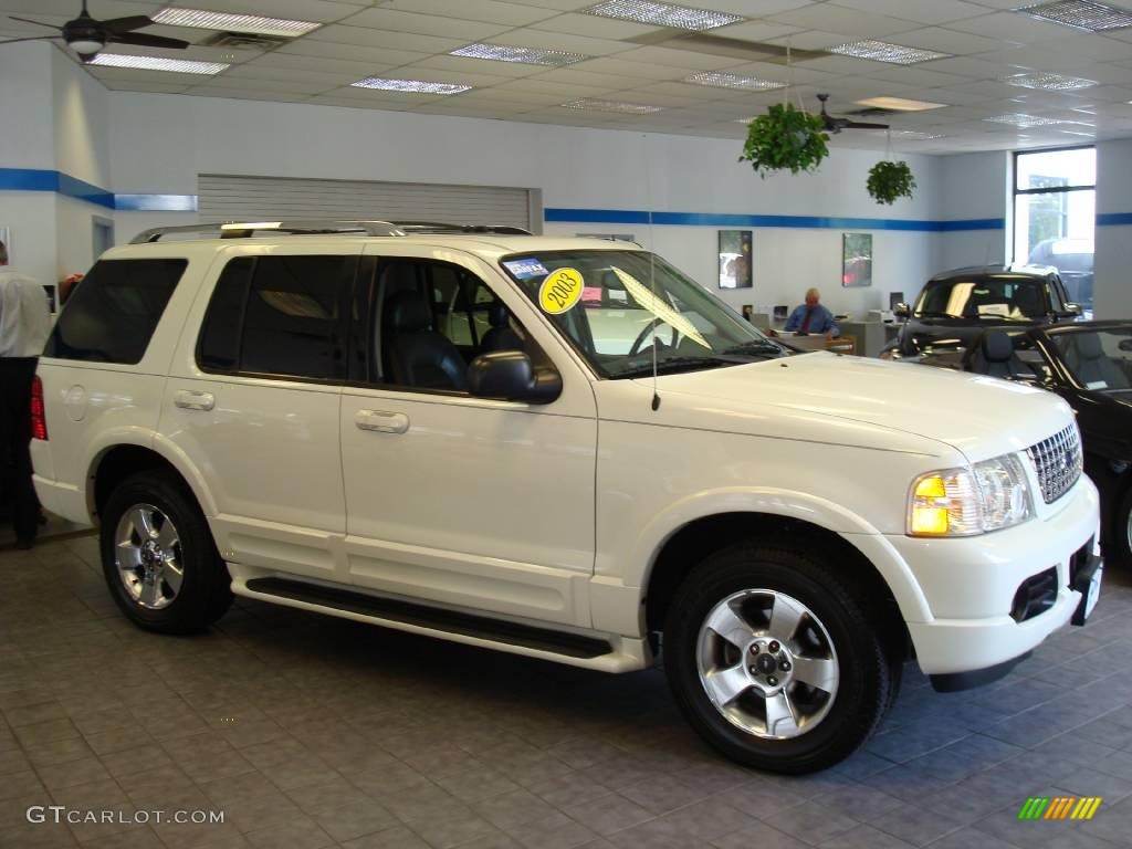 2003 Explorer Limited 4x4 - Ceramic White Tri Coat / Midnight Gray photo #4