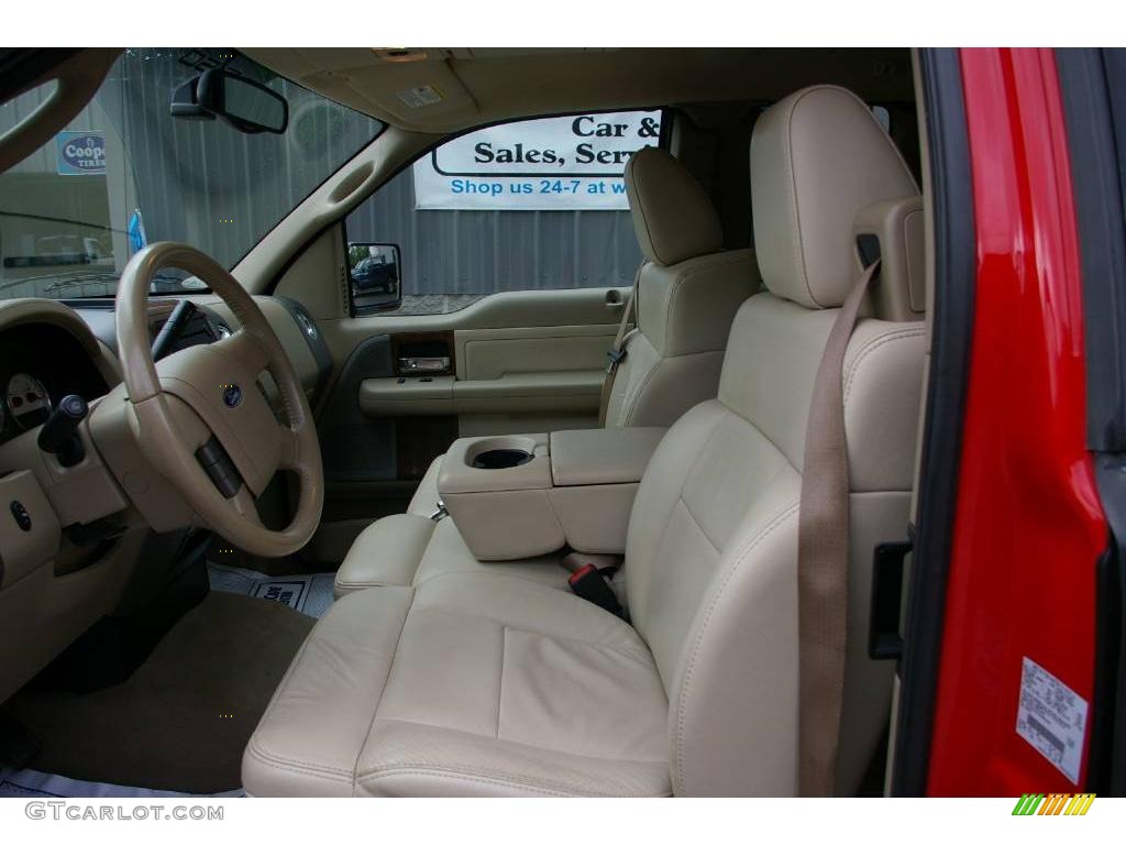 2004 F150 Lariat SuperCab 4x4 - Bright Red / Tan photo #3