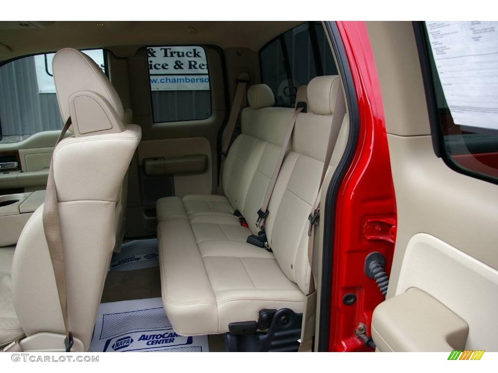 2004 F150 Lariat SuperCab 4x4 - Bright Red / Tan photo #4