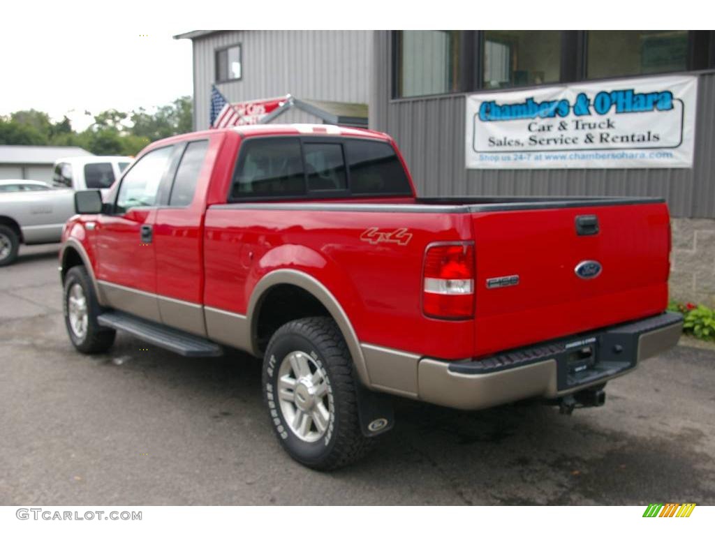 2004 F150 Lariat SuperCab 4x4 - Bright Red / Tan photo #10