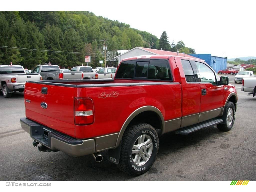 2004 F150 Lariat SuperCab 4x4 - Bright Red / Tan photo #12