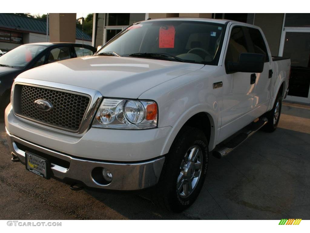 2008 F150 Lariat SuperCrew 4x4 - Oxford White / Tan photo #1