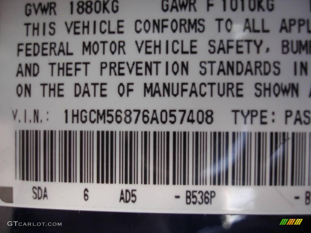 2006 Accord EX-L Sedan - Royal Blue Pearl / Gray photo #15