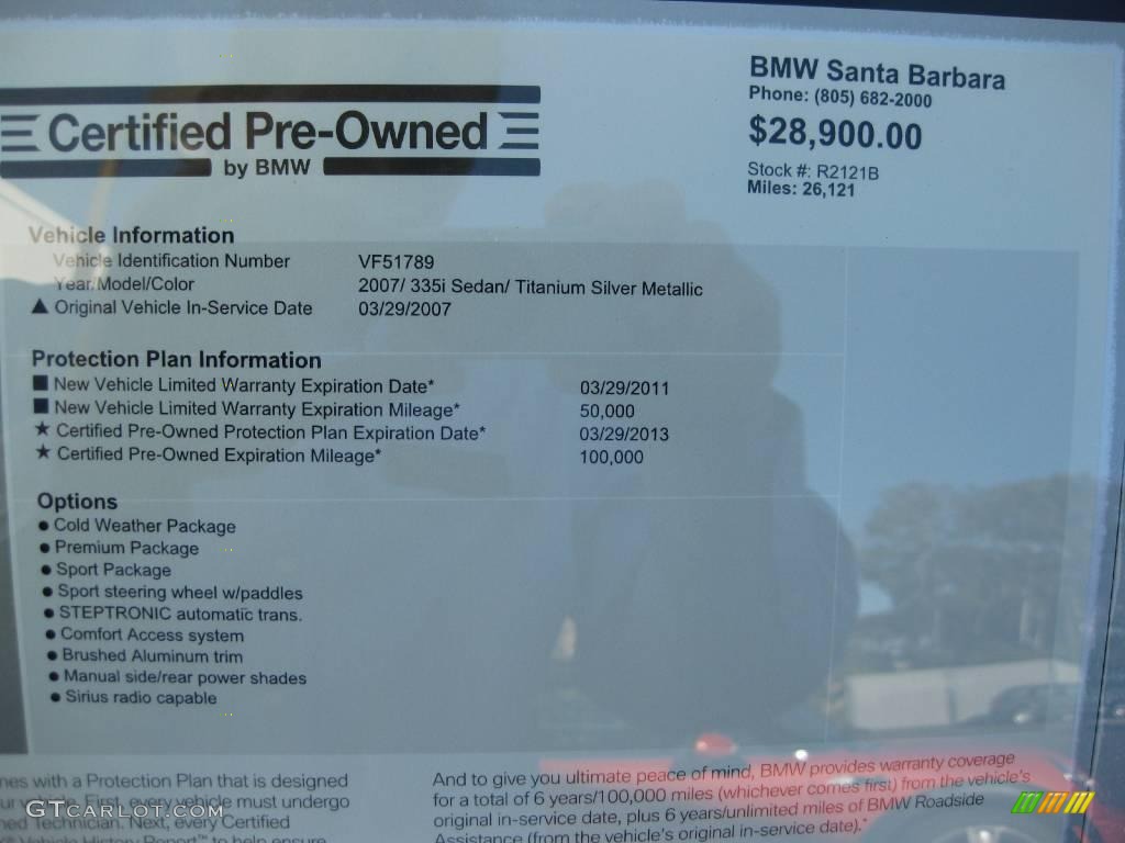 2007 3 Series 335i Sedan - Titanium Silver Metallic / Black Dakota Leather photo #7