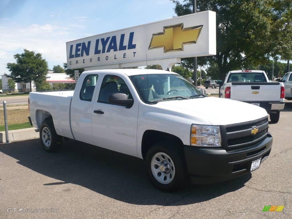 2009 Silverado 1500 Extended Cab - Summit White / Dark Titanium photo #1