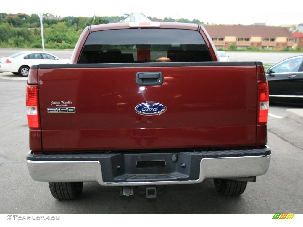 2005 F150 Lariat SuperCrew - Dark Toreador Red Metallic / Black photo #5