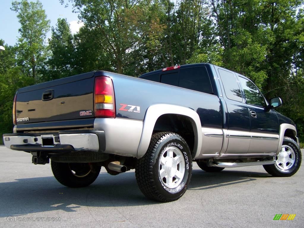 2005 Sierra 1500 Z71 Extended Cab 4x4 - Deep Blue Metallic / Pewter photo #8