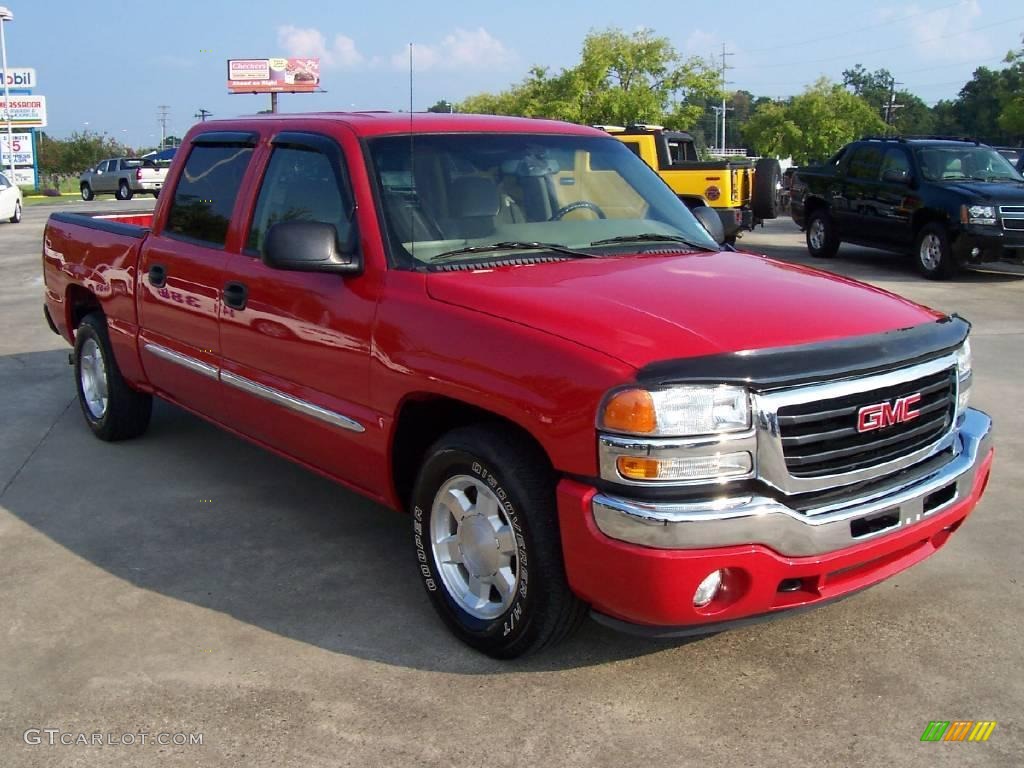 2006 Sierra 1500 SLE Crew Cab - Fire Red / Neutral photo #6