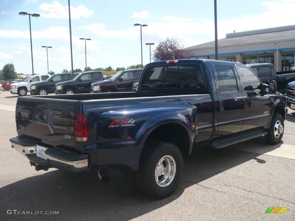 2003 F350 Super Duty Lariat Crew Cab 4x4 Dually - True Blue Metallic / Dark Flint photo #6