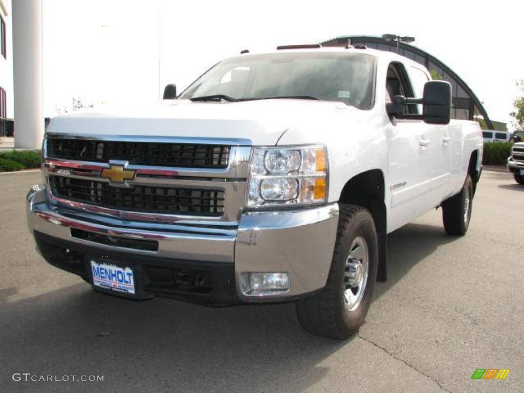 2008 Silverado 3500HD LTZ Crew Cab 4x4 - Summit White / Light Titanium photo #2