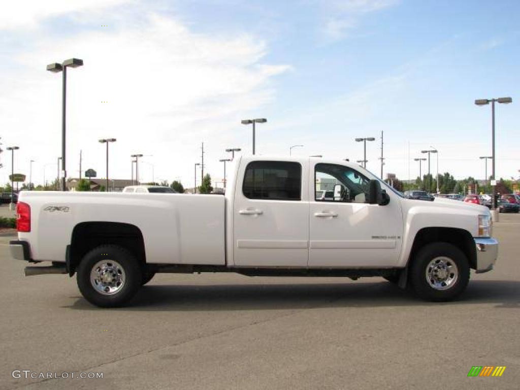 2008 Silverado 3500HD LTZ Crew Cab 4x4 - Summit White / Light Titanium photo #4