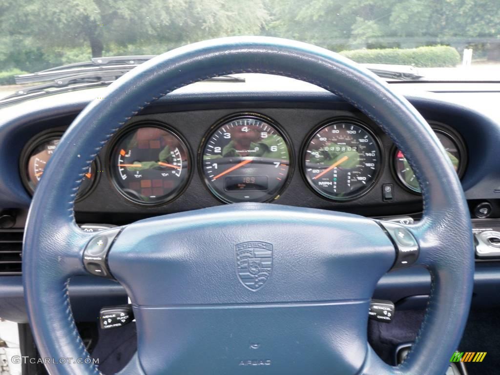 1995 911 Carrera Cabriolet - Grand Prix White / Midnight Blue photo #39