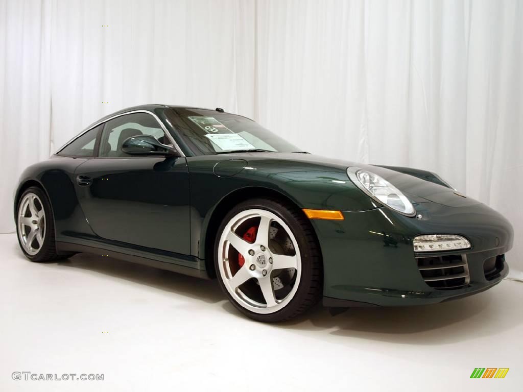 2009 911 Targa 4S - Porsche Racing Green Metallic / Stone Grey photo #2