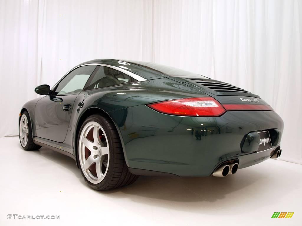 2009 911 Targa 4S - Porsche Racing Green Metallic / Stone Grey photo #5