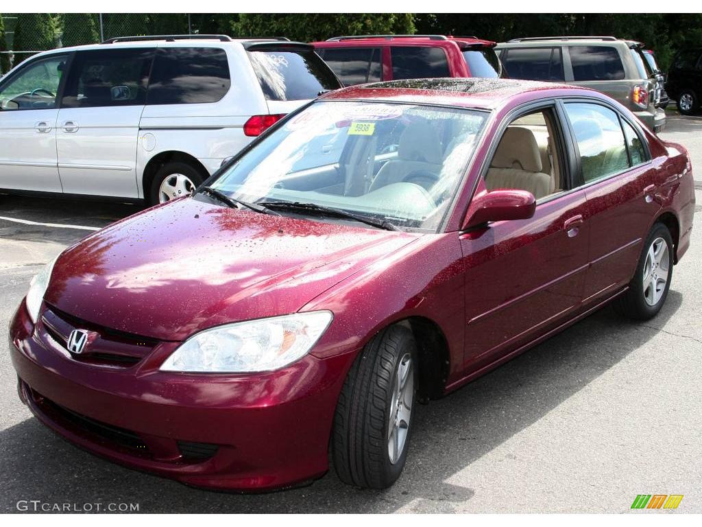 2004 Civic EX Sedan - Radiant Ruby Pearl / Ivory Beige photo #1