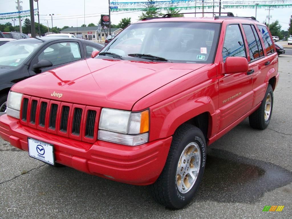 1996 Grand Cherokee Limited 4x4 - Flame Red / Agate photo #1