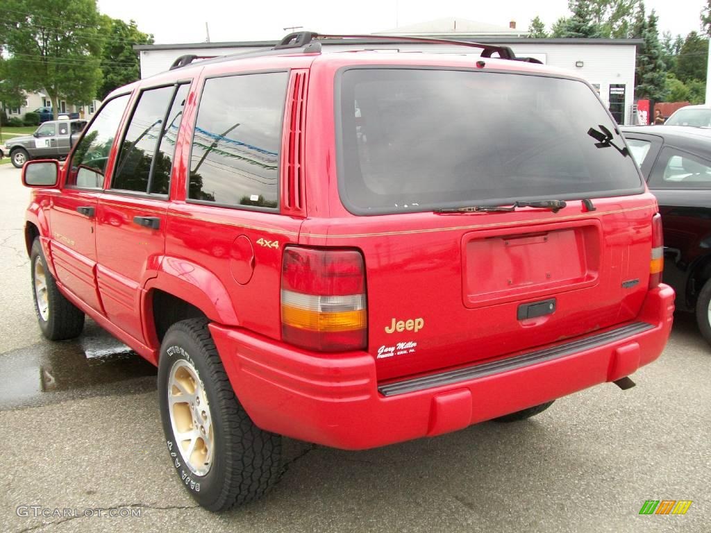 1996 Grand Cherokee Limited 4x4 - Flame Red / Agate photo #3