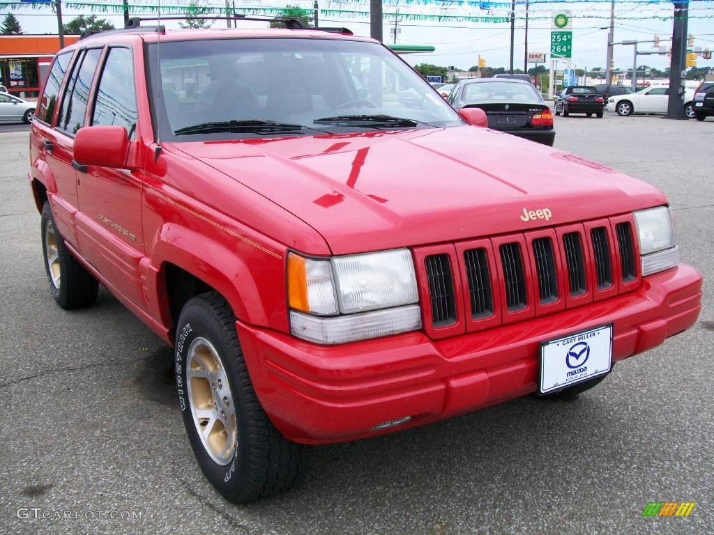 1996 Grand Cherokee Limited 4x4 - Flame Red / Agate photo #8
