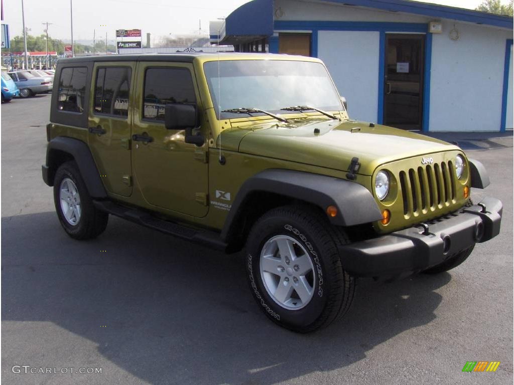 2007 Wrangler Unlimited X - Rescue Green Metallic / Dark Slate Gray/Medium Slate Gray photo #4