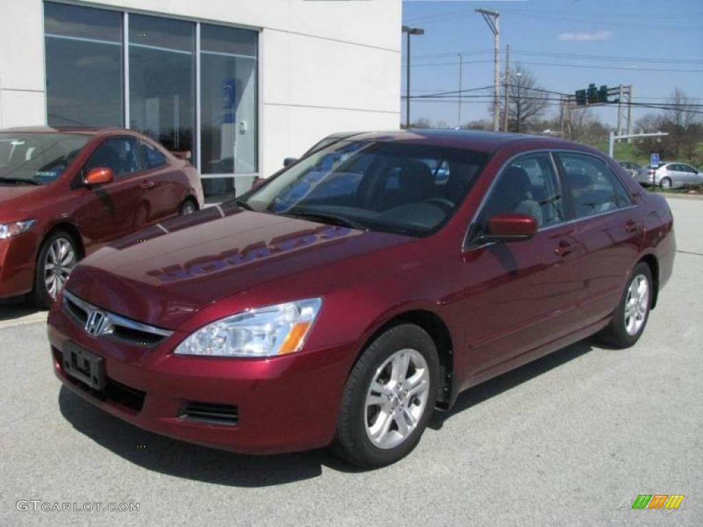 2007 Accord EX Sedan - Moroccan Red Pearl / Gray photo #2