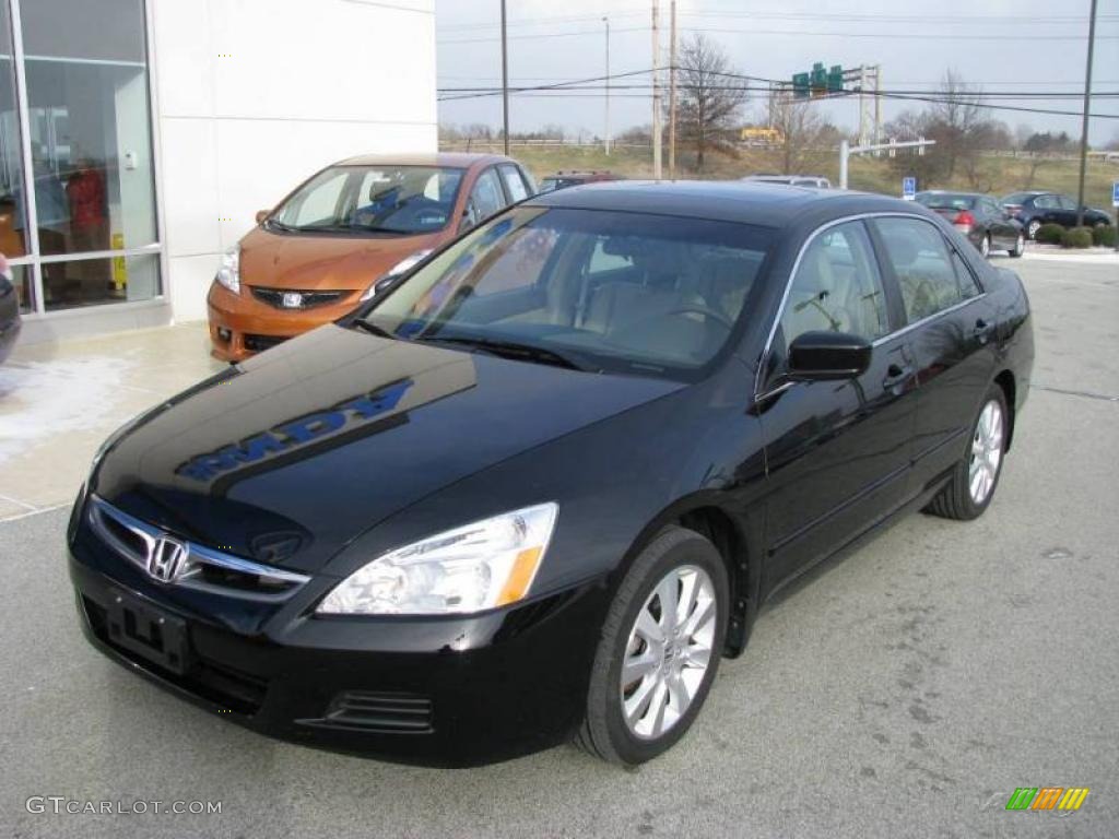 2007 Accord EX-L Sedan - Nighthawk Black Pearl / Black photo #2