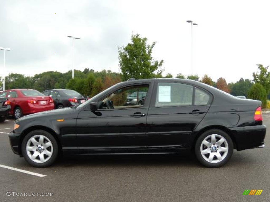 2004 3 Series 325i Sedan - Jet Black / Sand photo #2