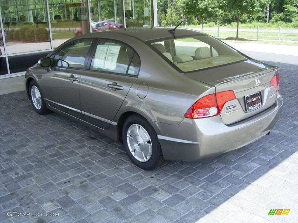 2007 Civic Hybrid Sedan - Galaxy Gray Metallic / Ivory photo #2