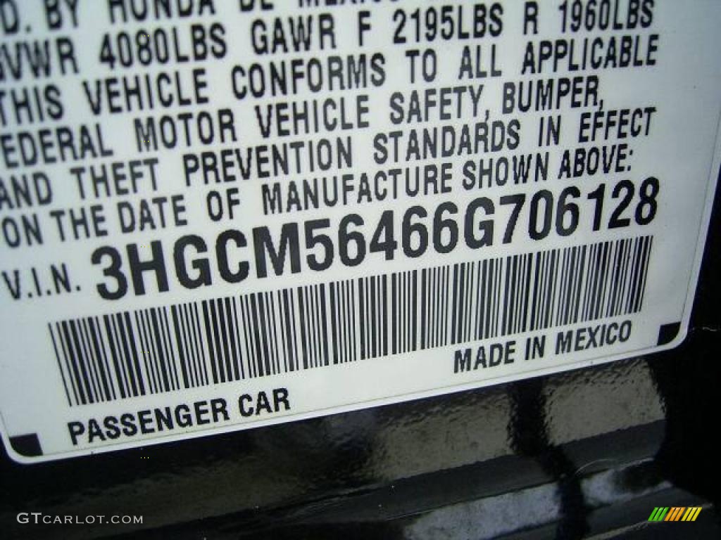 2006 Accord LX Sedan - Nighthawk Black Pearl / Ivory photo #21