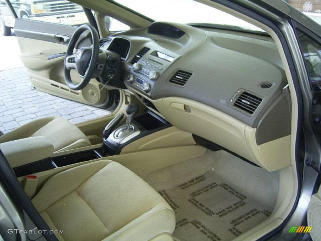 2007 Civic Hybrid Sedan - Galaxy Gray Metallic / Ivory photo #14