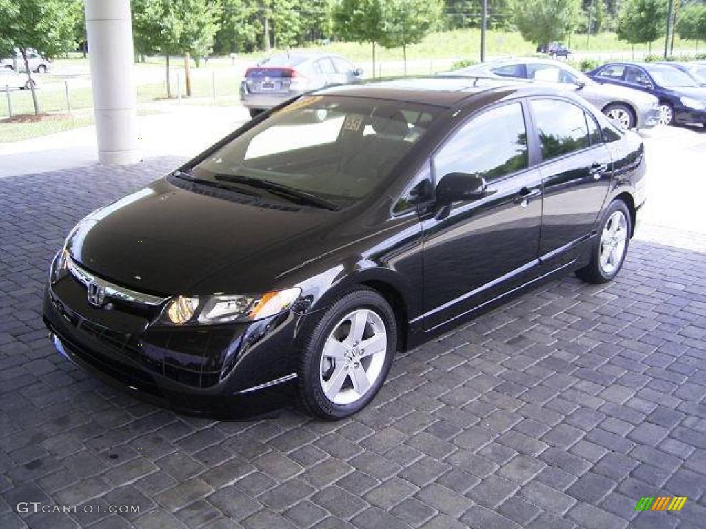 2008 Civic EX Sedan - Nighthawk Black Pearl / Gray photo #1