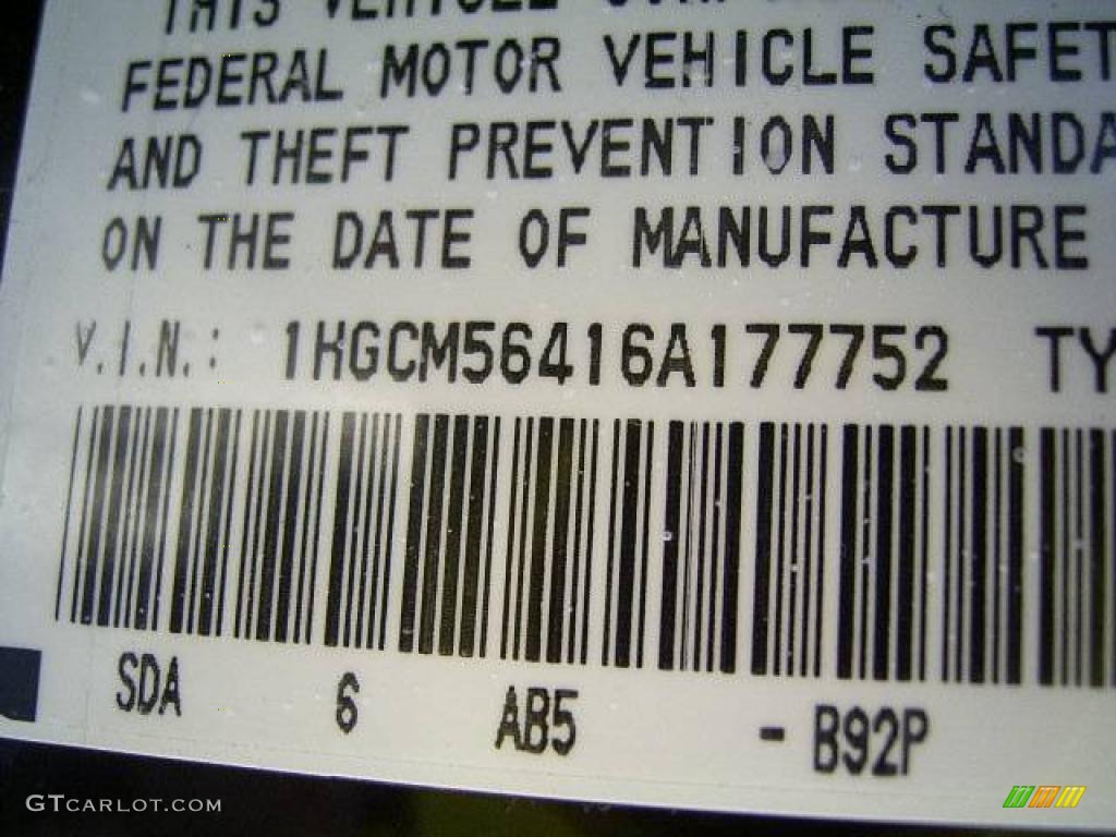2006 Accord LX Sedan - Nighthawk Black Pearl / Ivory photo #20