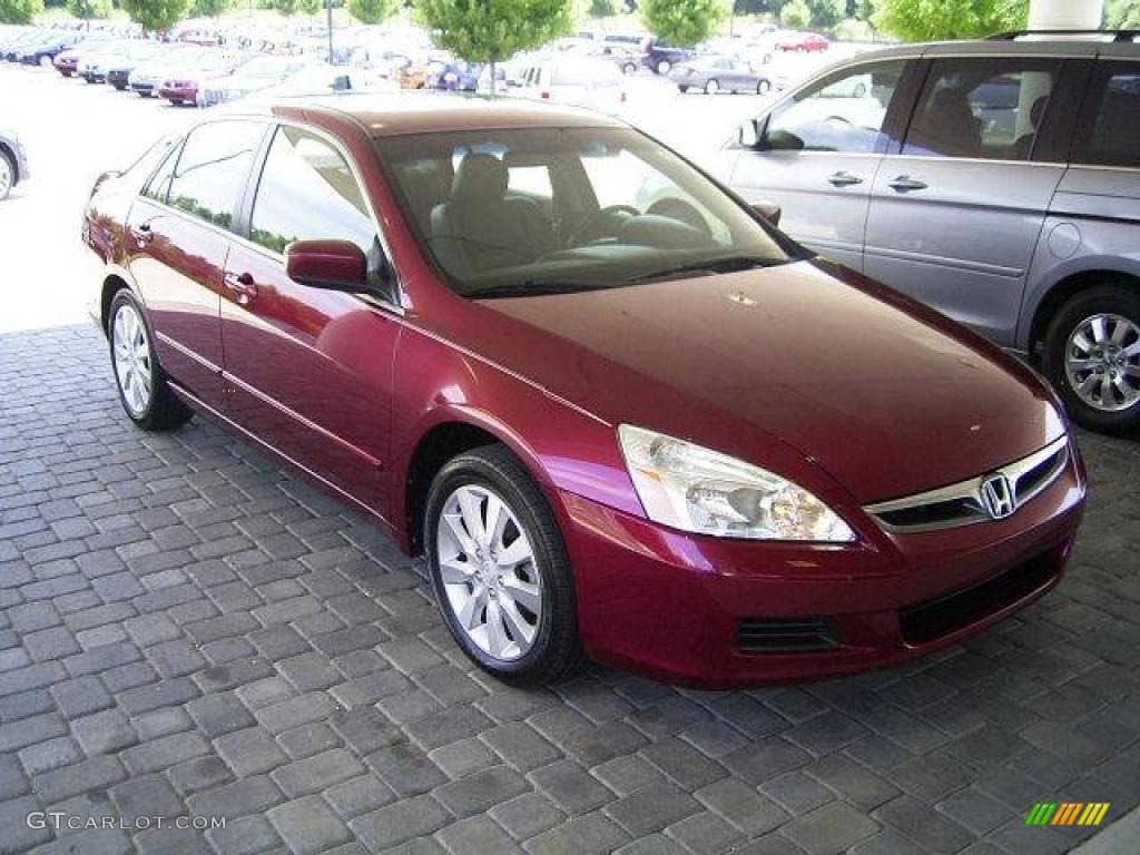 2006 Accord EX-L V6 Sedan - Redondo Red Pearl / Gray photo #5