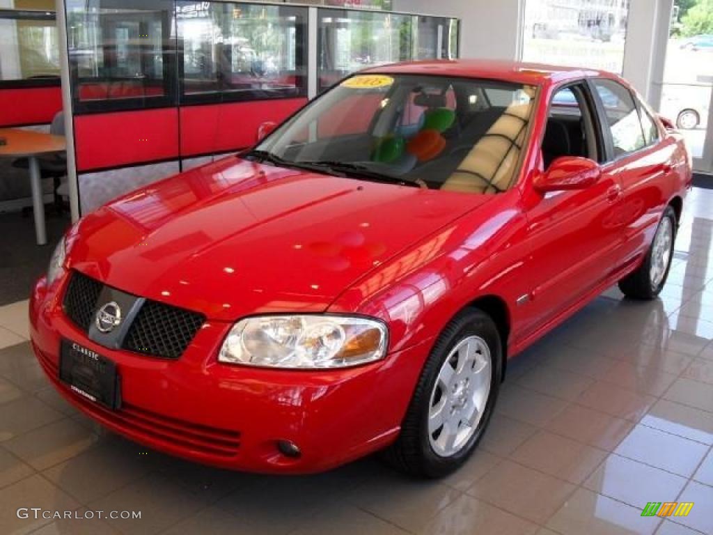 2005 Sentra 1.8 S Special Edition - Code Red / Charcoal photo #1