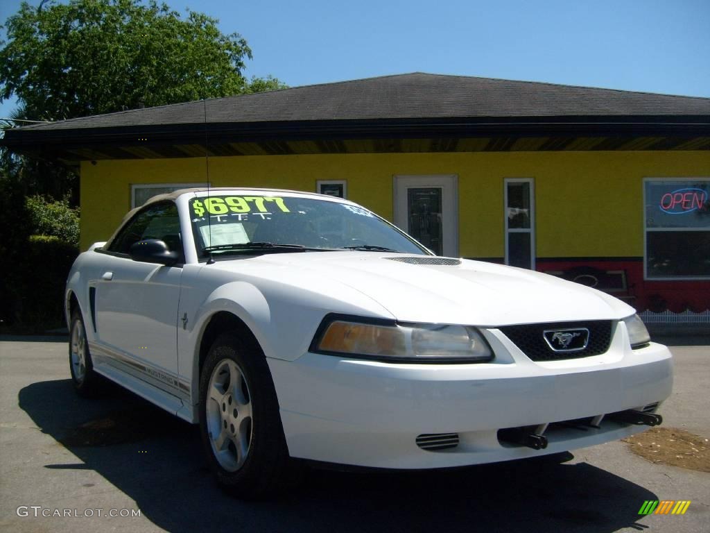 Crystal White Ford Mustang